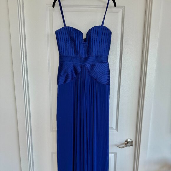 BCBGMAXAZRIA Tasha Royal Blue Strapless Dress [Medium]
